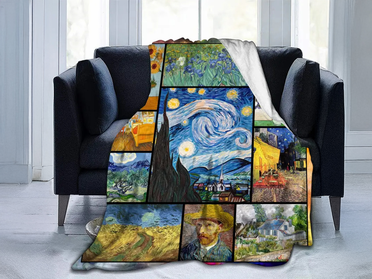 Koc - V. van Gogh, kolaż wzór 1